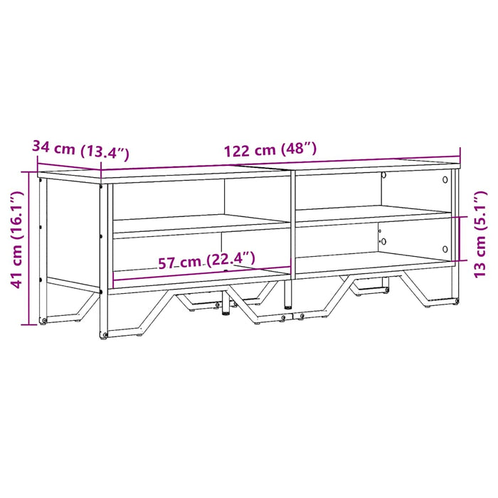 Dulap TV, stejar maro, 122x34x41 cm, lemn prelucrat - WALTI WALTI