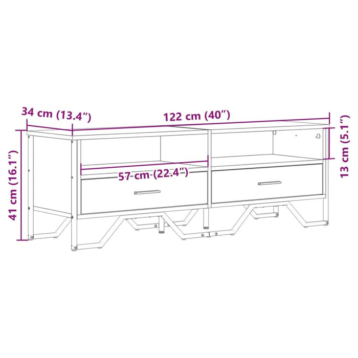 Dulap TV, stejar sonoma, 122x34x41 cm, lemn prelucrat - WALTI WALTI