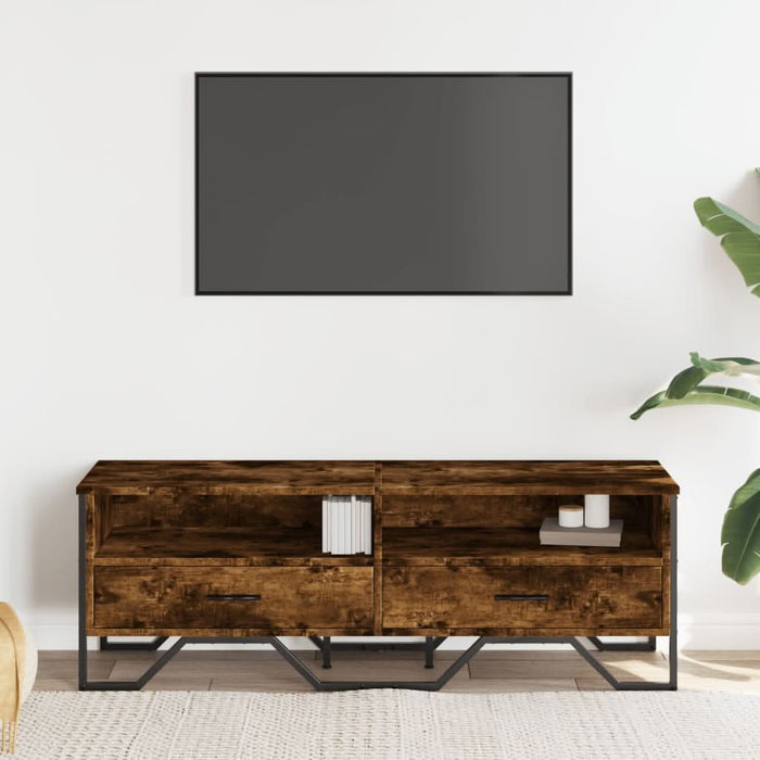Dulap TV, stejar fumuriu, 122x34x41 cm, lemn prelucrat - WALTI WALTI