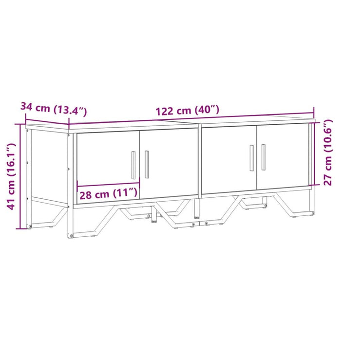 Dulap TV, stejar fumuriu, 122x34x41 cm, lemn prelucrat - WALTI WALTI