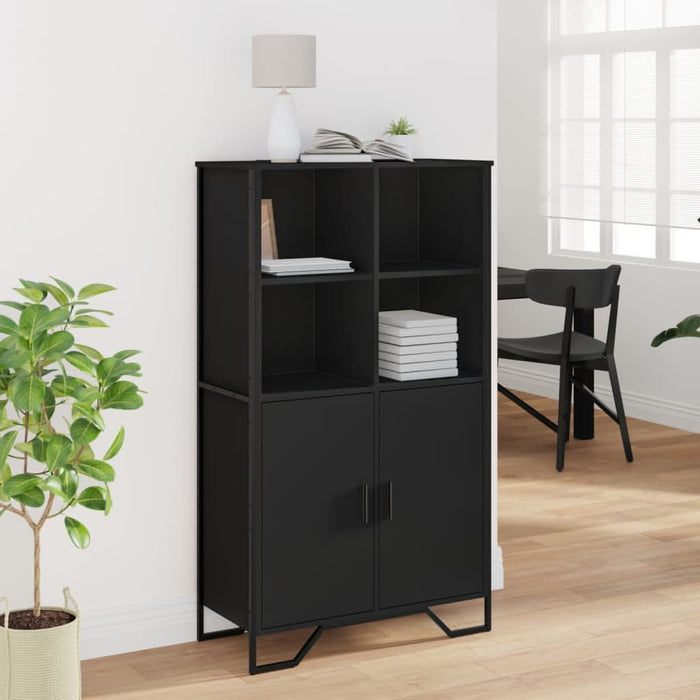 Dulap înalt, negru, 79,5x35,5x137,5 cm, lemn prelucrat - WALTI WALTI
