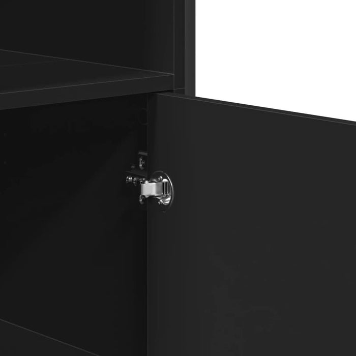 Dulap înalt, negru, 79,5x35,5x137,5 cm, lemn prelucrat - WALTI WALTI