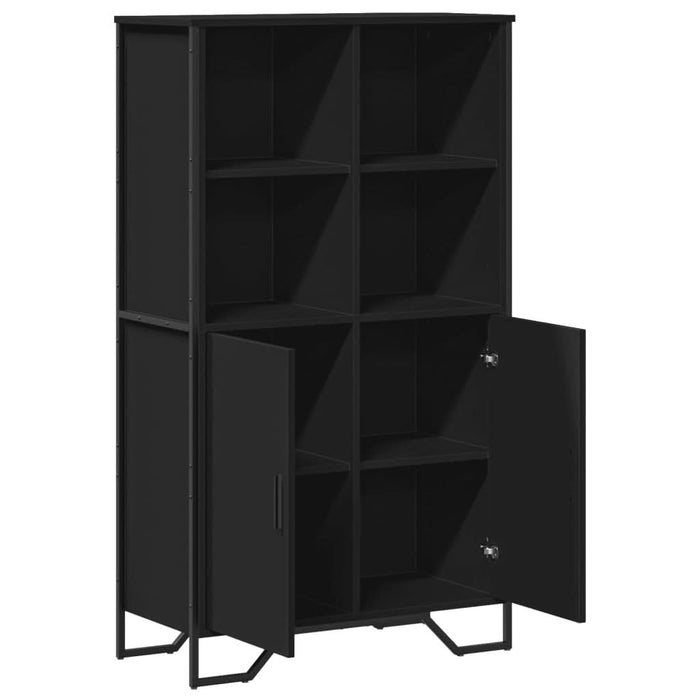 Dulap înalt, negru, 79,5x35,5x137,5 cm, lemn prelucrat - WALTI WALTI