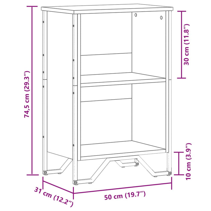 Bibliotecă, stejar sonoma, 50x31x74,5 cm, lemn prelucrat - WALTI WALTI