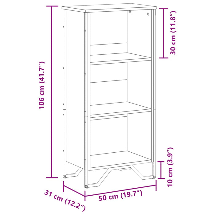 Bibliotecă, negru, 50x31x106 cm, lemn prelucrat - WALTI WALTI