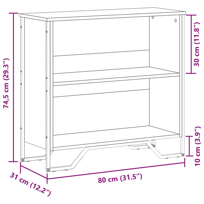 Bibliotecă, stejar sonoma, 80x31x74,5 cm, lemn prelucrat - WALTI WALTI