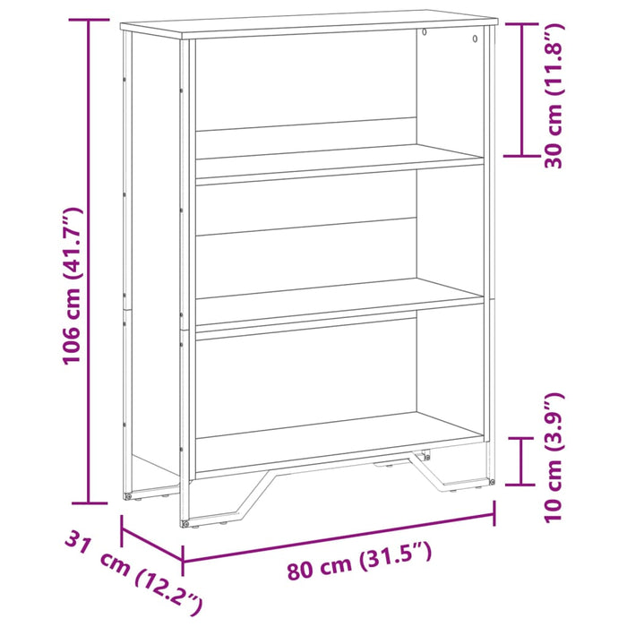 Bibliotecă, negru, 80x31x106 cm, lemn prelucrat - WALTI WALTI