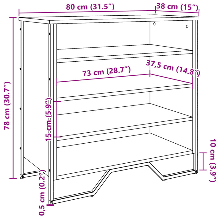Pantofar, stejar sonoma, 80x38x78 cm, lemn prelucrat - WALTI WALTI