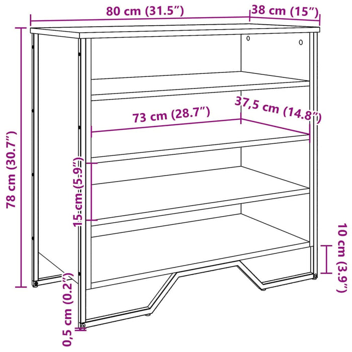 Pantofar, gri sonoma, 80x38x78 cm, lemn compozit - WALTI WALTI