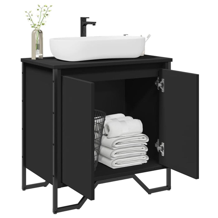 Dulap pentru chiuvetă baie, negru, 60x35x60 cm, lemn prelucrat - WALTI WALTI