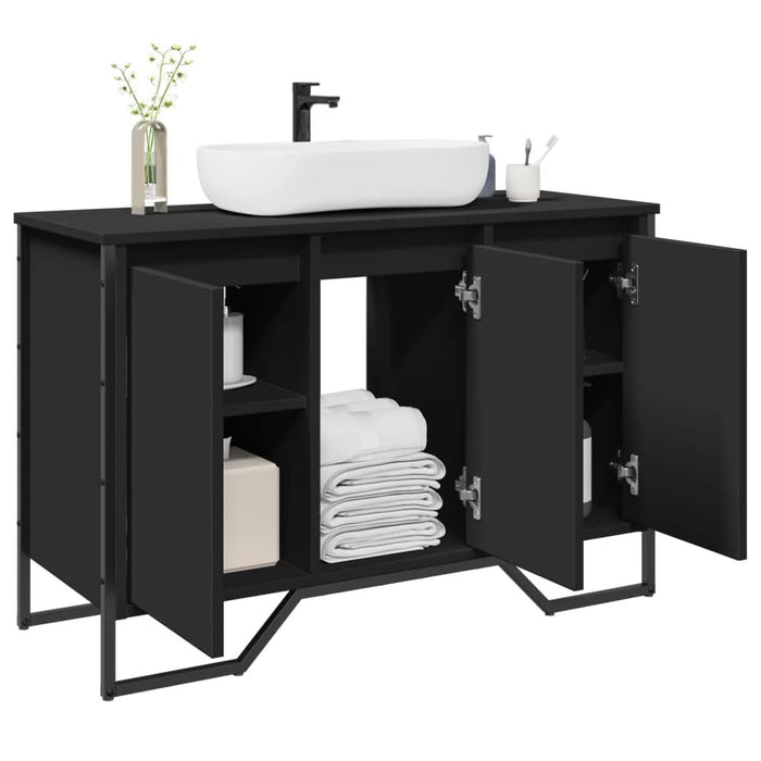 Dulap pentru chiuvetă baie, negru, 91x35x60 cm, lemn prelucrat - WALTI WALTI