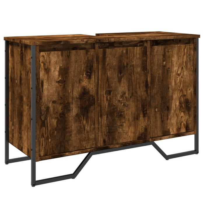 Dulap chiuvetă baie, stejar fumuriu, 91x35x60 cm lemn prelucrat - WALTI WALTI