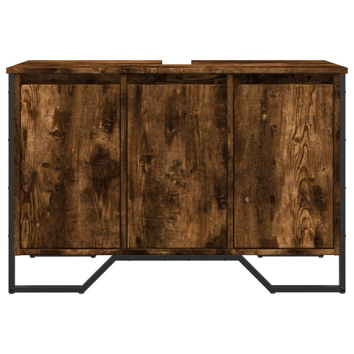 Dulap chiuvetă baie, stejar fumuriu, 91x35x60 cm lemn prelucrat - WALTI WALTI