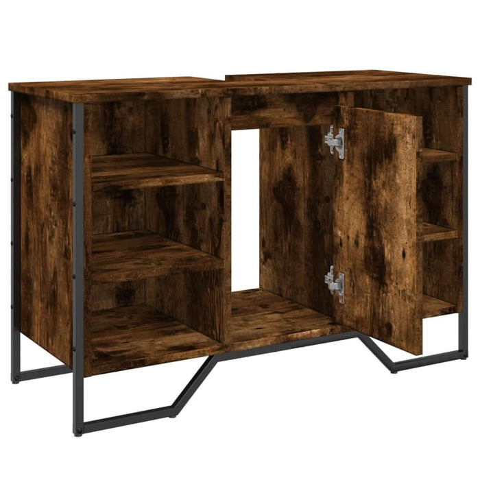 Dulap chiuvetă baie, stejar fumuriu, 91x35x60 cm lemn prelucrat - WALTI WALTI