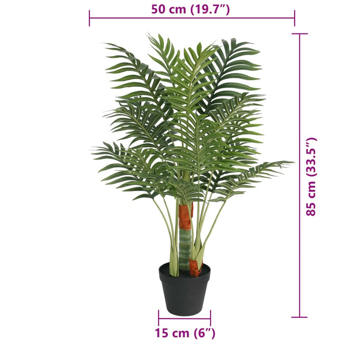 Palmier artificial cu 3 trunchiuri, verde, 85 cm, PP - WALTI WALTI