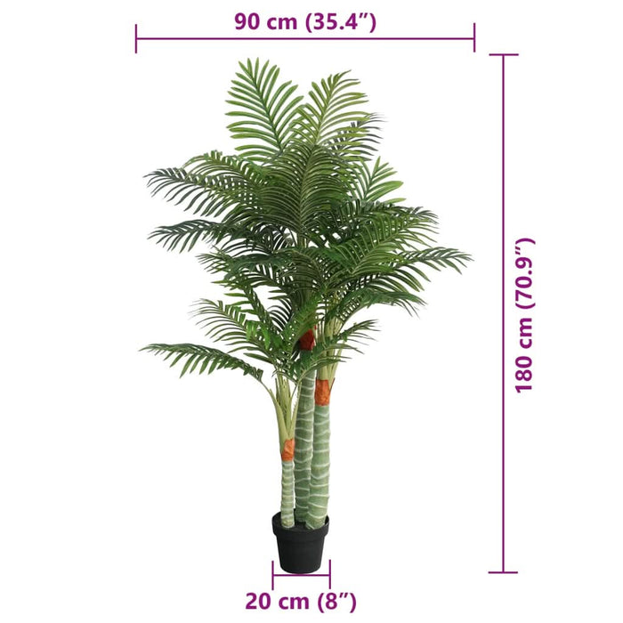 Palmier artificial cu 3 trunchiuri, verde, 180 cm, PP - WALTI WALTI