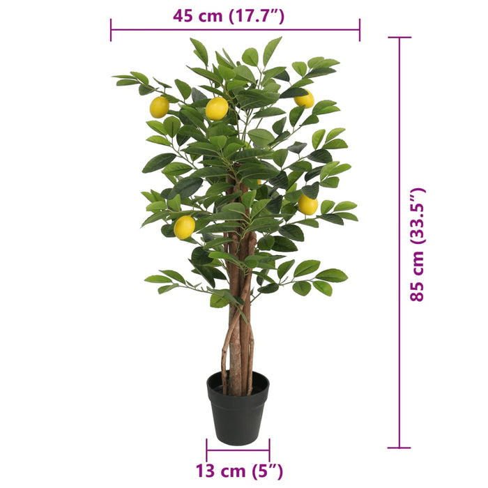 Lămâi artificial cu 3 trunchiuri, verde, 85 cm, PP WALTI