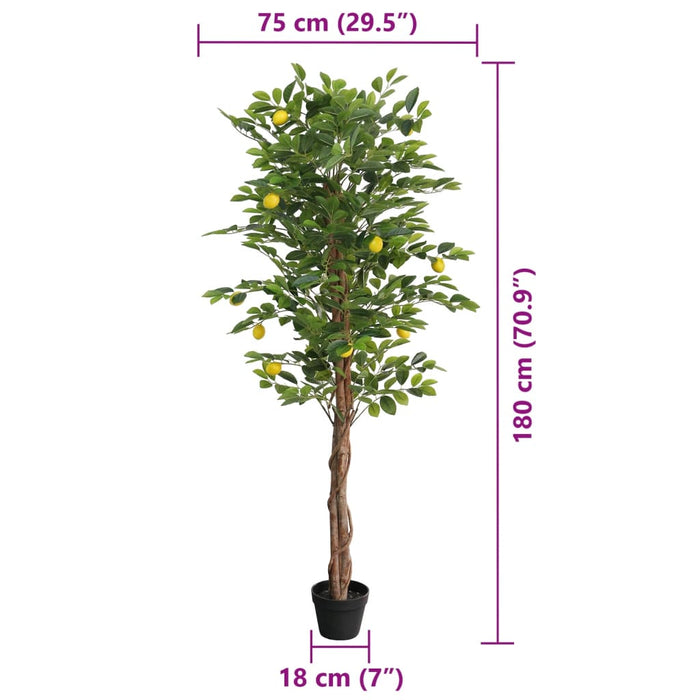Lămâi artificial cu 3 trunchiuri, verde, 180 cm, PP - WALTI WALTI