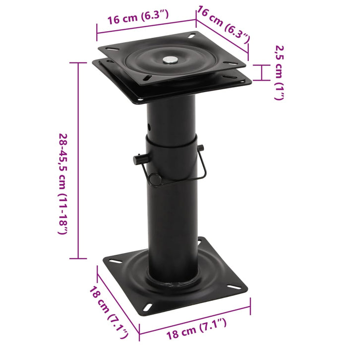 Piedestal scaun pentru barcă, pivotant la 360°, oțel - WALTI WALTI