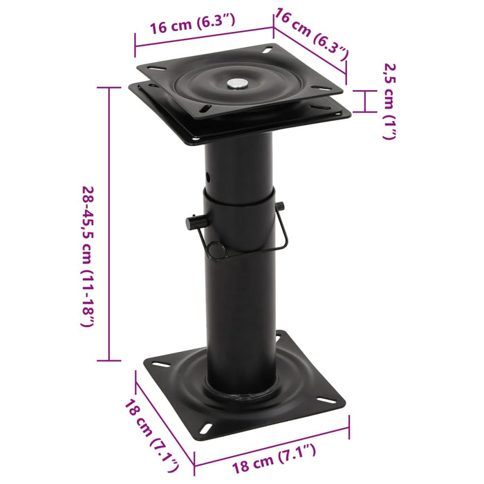 Piedestale scaun pentru barcă, 2 buc., pivotante la 360°, oțel - WALTI WALTI