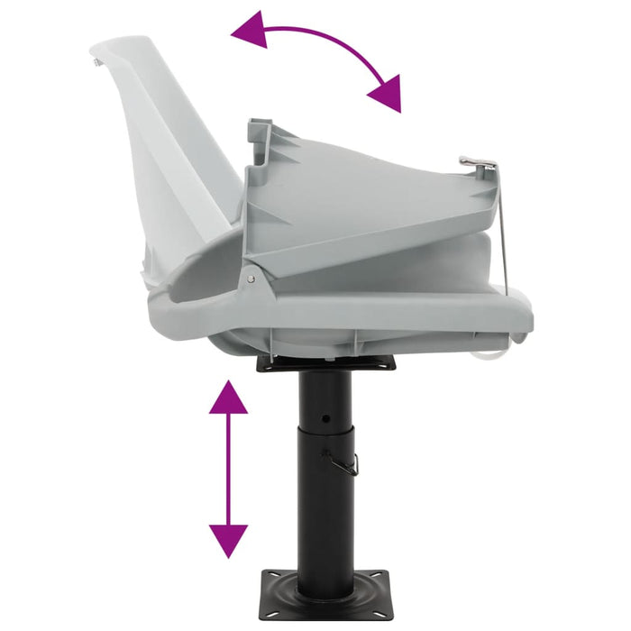 Scaun barcă 2 buc. piedestal reglabil înălțime rotativ la 360° - WALTI WALTI