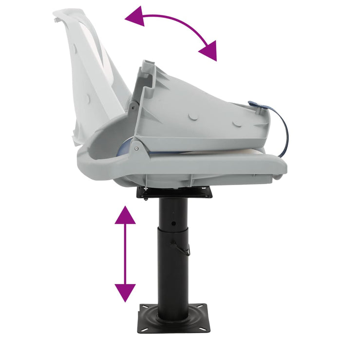 Scaun barcă cu piedestal, reglabil în înălțime, rotativ la 360° WALTI