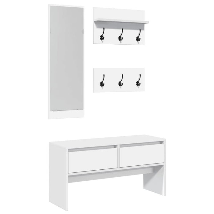 Set de mobilier pentru hol, 4 piese, alb, lemn prelucrat - WALTI WALTI