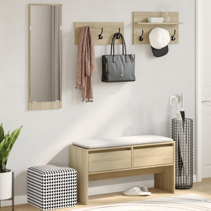 Set mobilier pentru hol, 4 piese, stejar sonoma, lemn prelucrat - WALTI WALTI