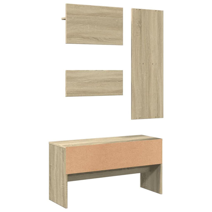 Set mobilier pentru hol, 4 piese, stejar sonoma, lemn prelucrat - WALTI WALTI