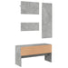 Set de mobilier pentru hol, 4 piese, gri beton, lemn prelucrat - WALTI WALTI