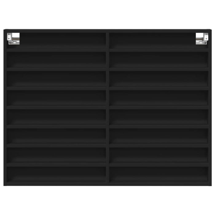 Dulap cu vitrină, negru, 100x8,5x75 cm, lemn prelucrat - WALTI WALTI