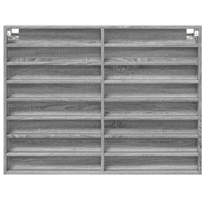 Dulap cu vitrină, sonoma gri, 100x8,5x75 cm, lemn prelucrat WALTI