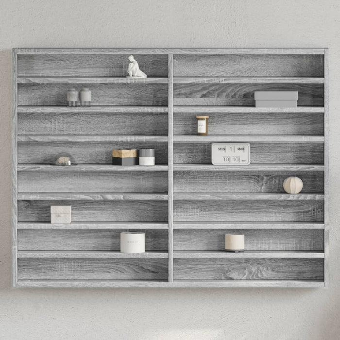 Dulap cu vitrină, sonoma gri, 100x8,5x75 cm, lemn prelucrat WALTI