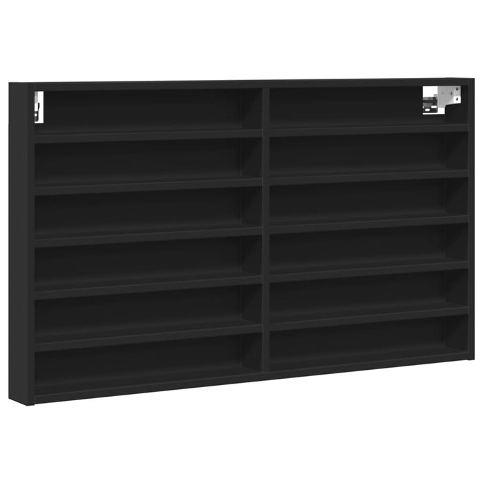 Dulap cu vitrină, negru, 100x8,5x58 cm, lemn prelucrat WALTI