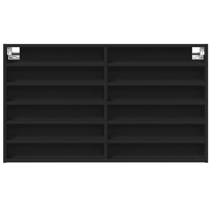 Dulap cu vitrină, negru, 100x8,5x58 cm, lemn prelucrat WALTI