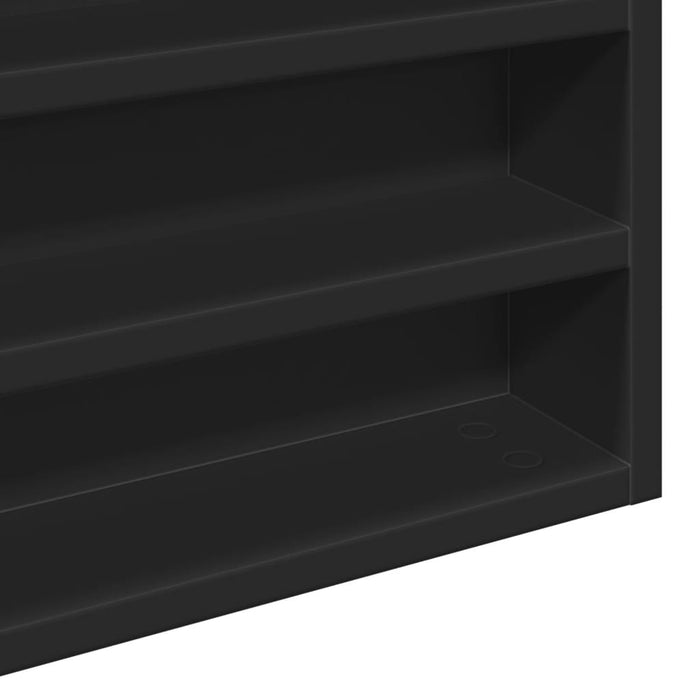 Dulap cu vitrină, negru, 100x8,5x58 cm, lemn prelucrat WALTI
