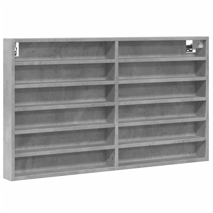 Dulap cu vitrină, gri beton, 100x8,5x58 cm, lemn prelucrat WALTI
