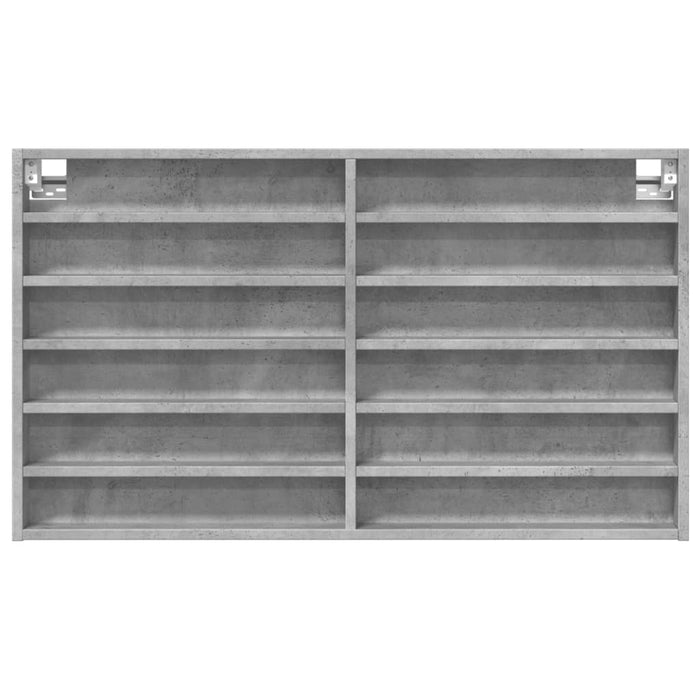 Dulap cu vitrină, gri beton, 100x8,5x58 cm, lemn prelucrat WALTI
