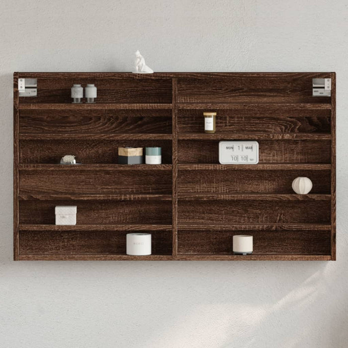 Dulap cu vitrină, stejar maro, 100x8,5x58 cm, lemn prelucrat WALTI