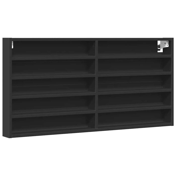 Dulap cu vitrină, negru, 100x8,5x58 cm, lemn prelucrat WALTI
