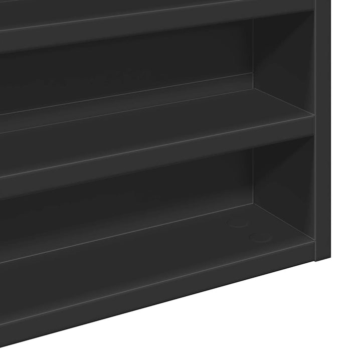 Dulap cu vitrină, negru, 100x8,5x58 cm, lemn prelucrat WALTI