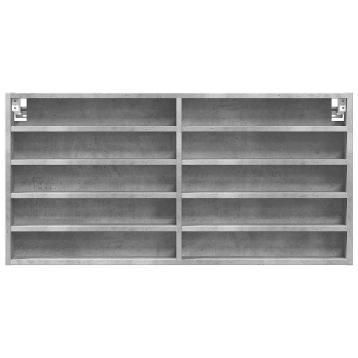Dulap cu vitrină, gri beton, 100x8,5x50 cm, lemn prelucrat - WALTI WALTI
