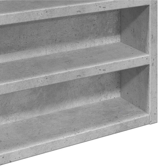 Dulap cu vitrină, gri beton, 100x8,5x50 cm, lemn prelucrat - WALTI WALTI