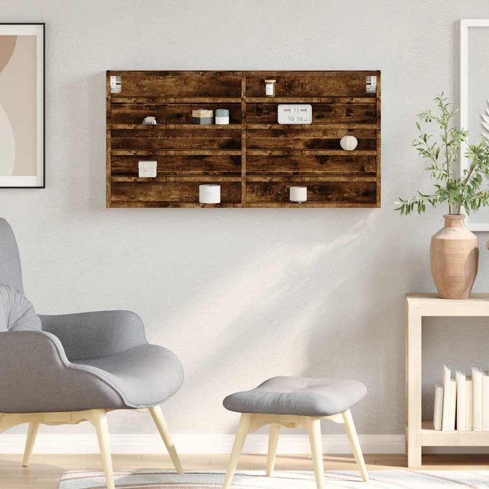Dulap cu vitrină, stejar fumuriu, 100x8,5x50 cm, lemn prelucrat - WALTI WALTI