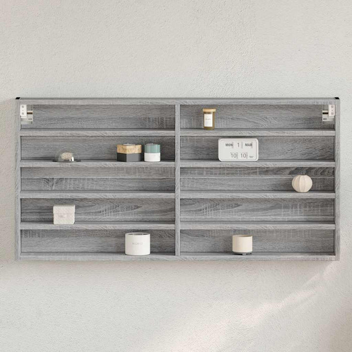 Dulap cu vitrină, sonoma gri, 100x8,5x50 cm, lemn prelucrat - WALTI WALTI