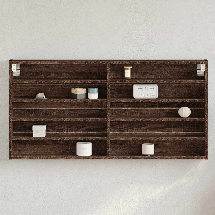 Dulap cu vitrină, stejar maro, 100x8,5x50 cm, lemn prelucrat - WALTI WALTI