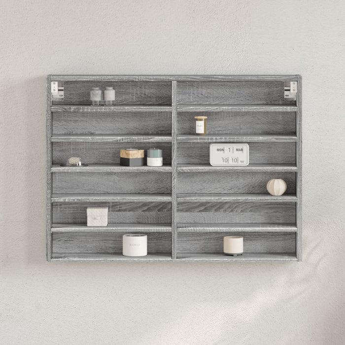 Dulap cu vitrină, sonoma gri, 80x8,5x58 cm, lemn prelucrat WALTI