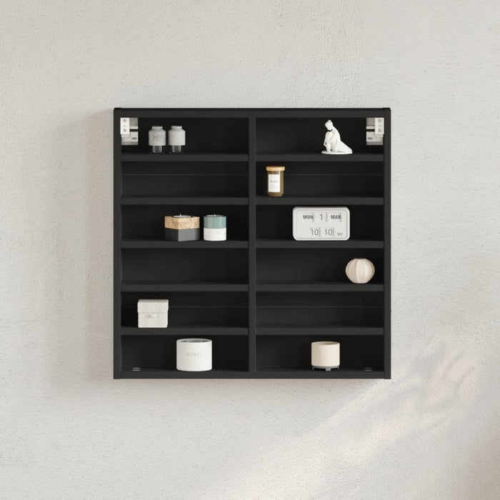 Dulap cu vitrină, negru, 60x8,5x58 cm, lemn prelucrat - WALTI WALTI