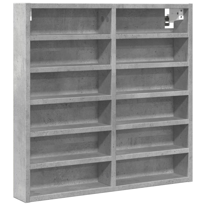 Dulap cu vitrină, gri beton, 60x8,5x58 cm, lemn prelucrat - WALTI WALTI
