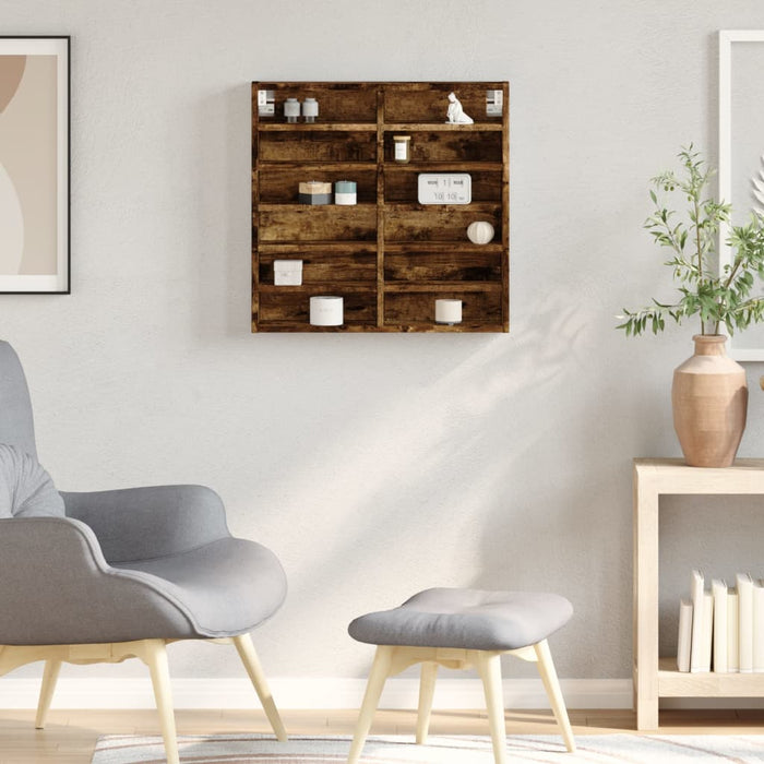 Dulap cu vitrină, stejar fumuriu, 60x8,5x58 cm, lemn prelucrat WALTI